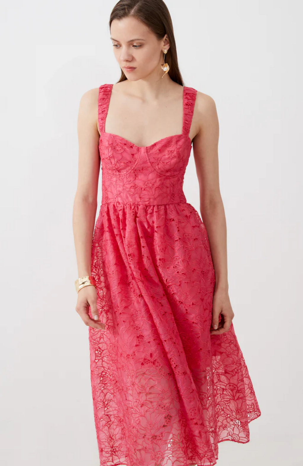 French Connection - Embroidered Lace Strappy Dress