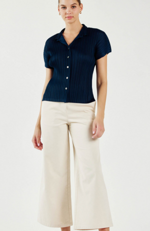 Current Air - Plisse Button Down Top