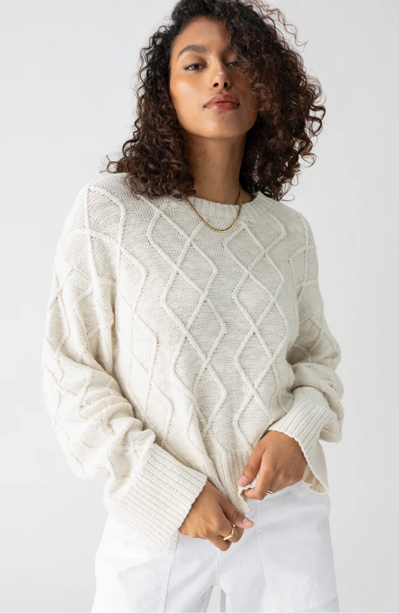 Sanctuary - Coastal Cable Crewneck Sweater