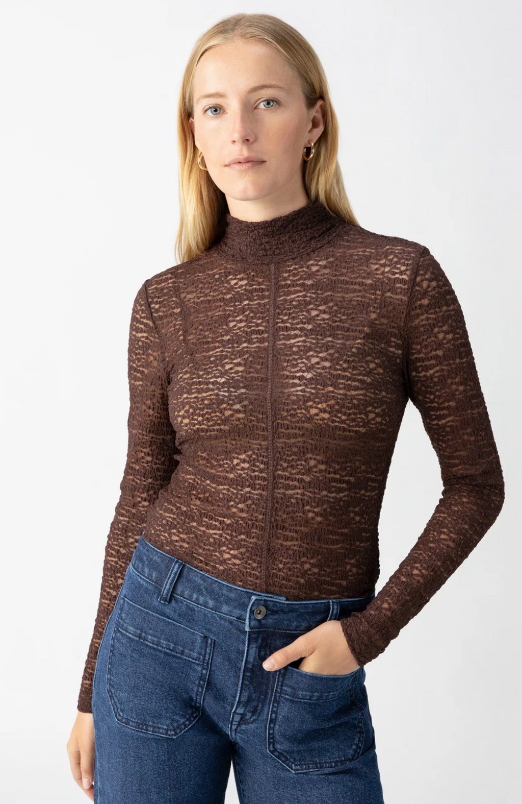 Sanctuary -  Textured Mock Neck Top