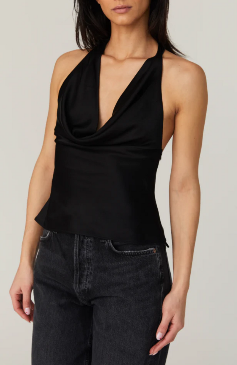 French Connection - Ennis Satin Halter Cowl Neck Top