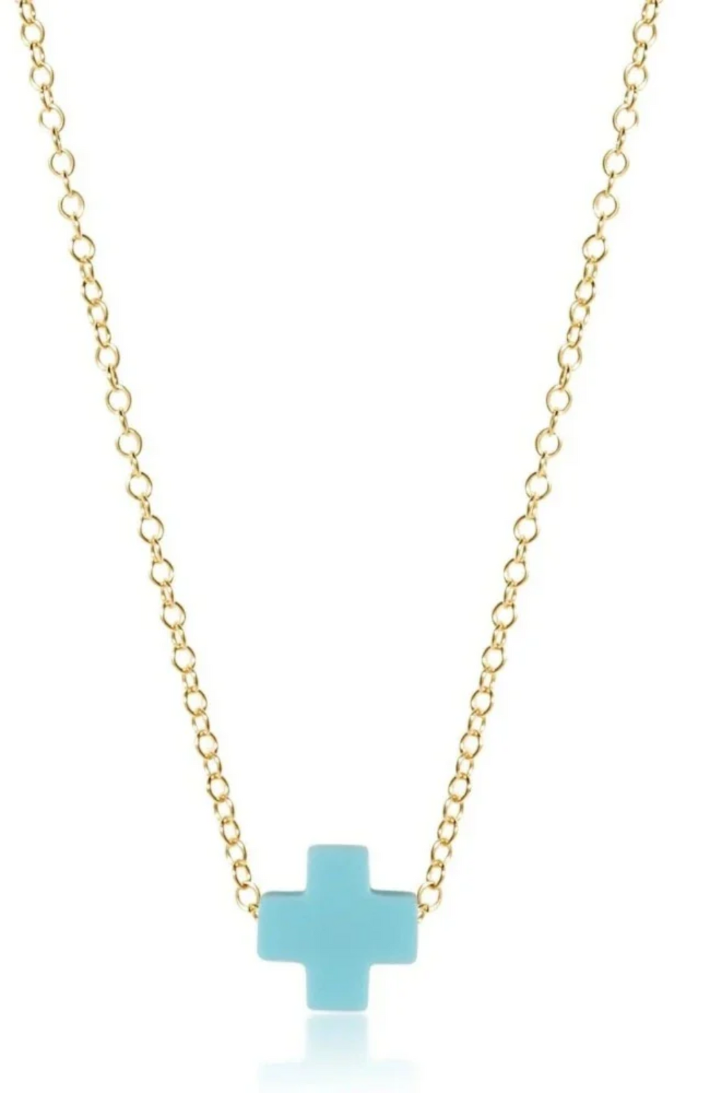 Enewton - 16" Signature Cross Necklace Small Turquoise