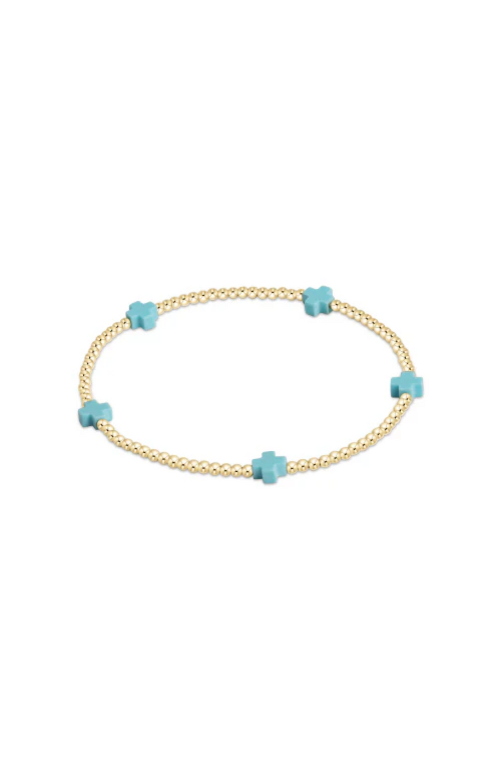 Enewton - Signature Cross Bracelet Small 2mm Turquoise