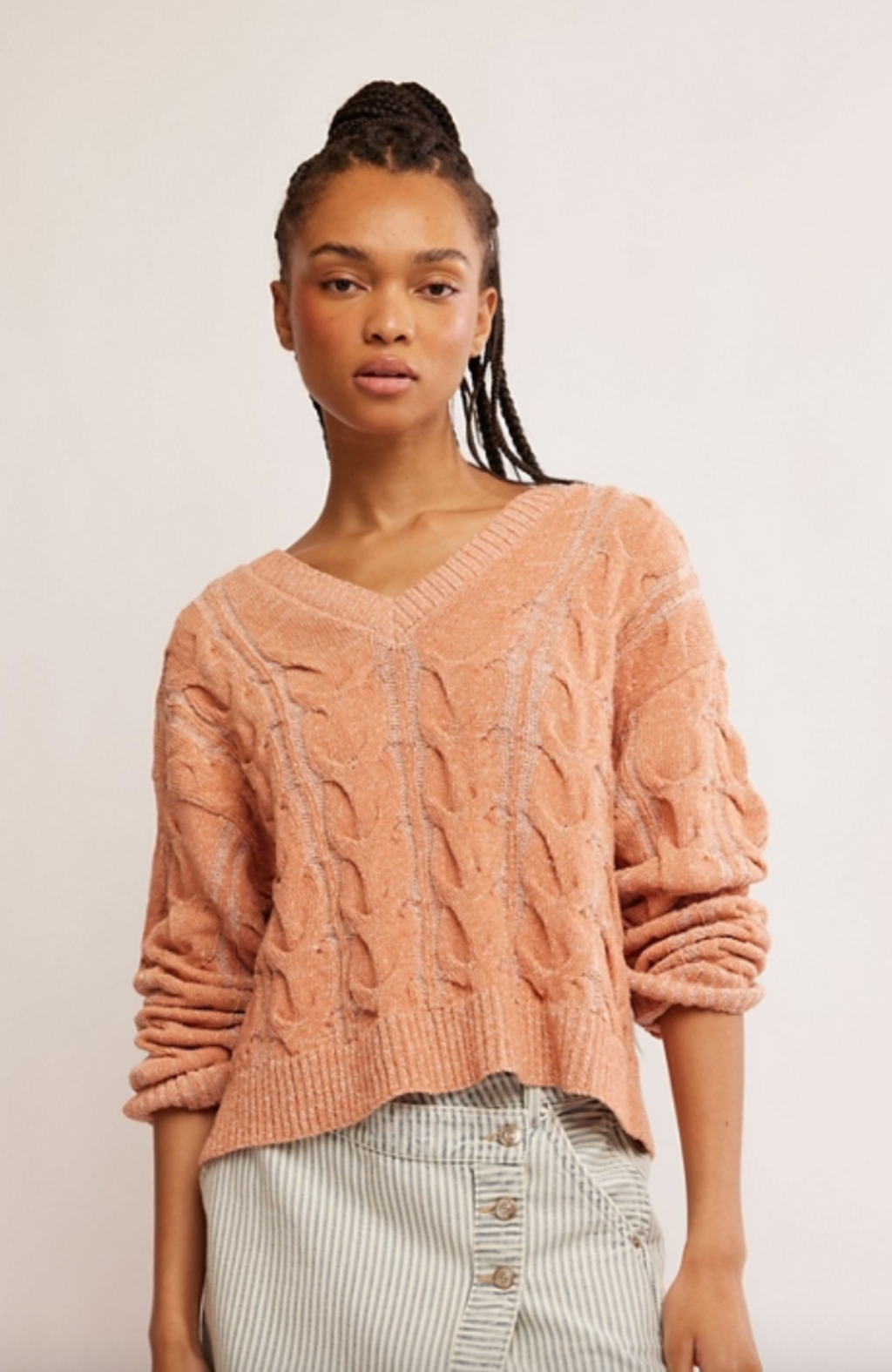 Free People - Washed Cable Sweater