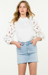 Poplin Eyelet Sleeve Top