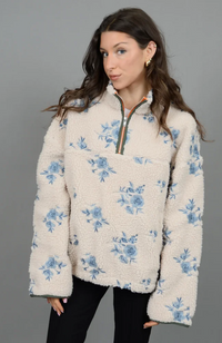 Mock Neck Floral Anorak