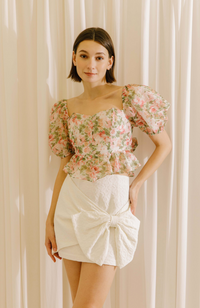 Floral Puff Sleeve Top