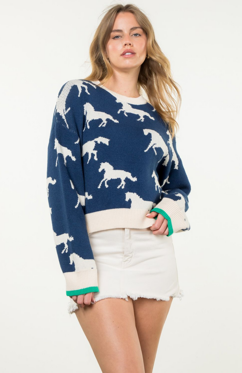 Horse Print Sweater