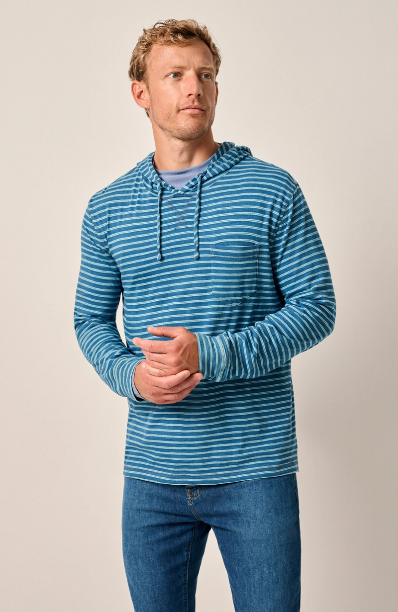 Johnnie-O - Zeus Striped Cotton Hoodie