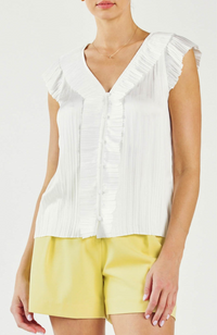 Current Air -  Pleated Trim Top