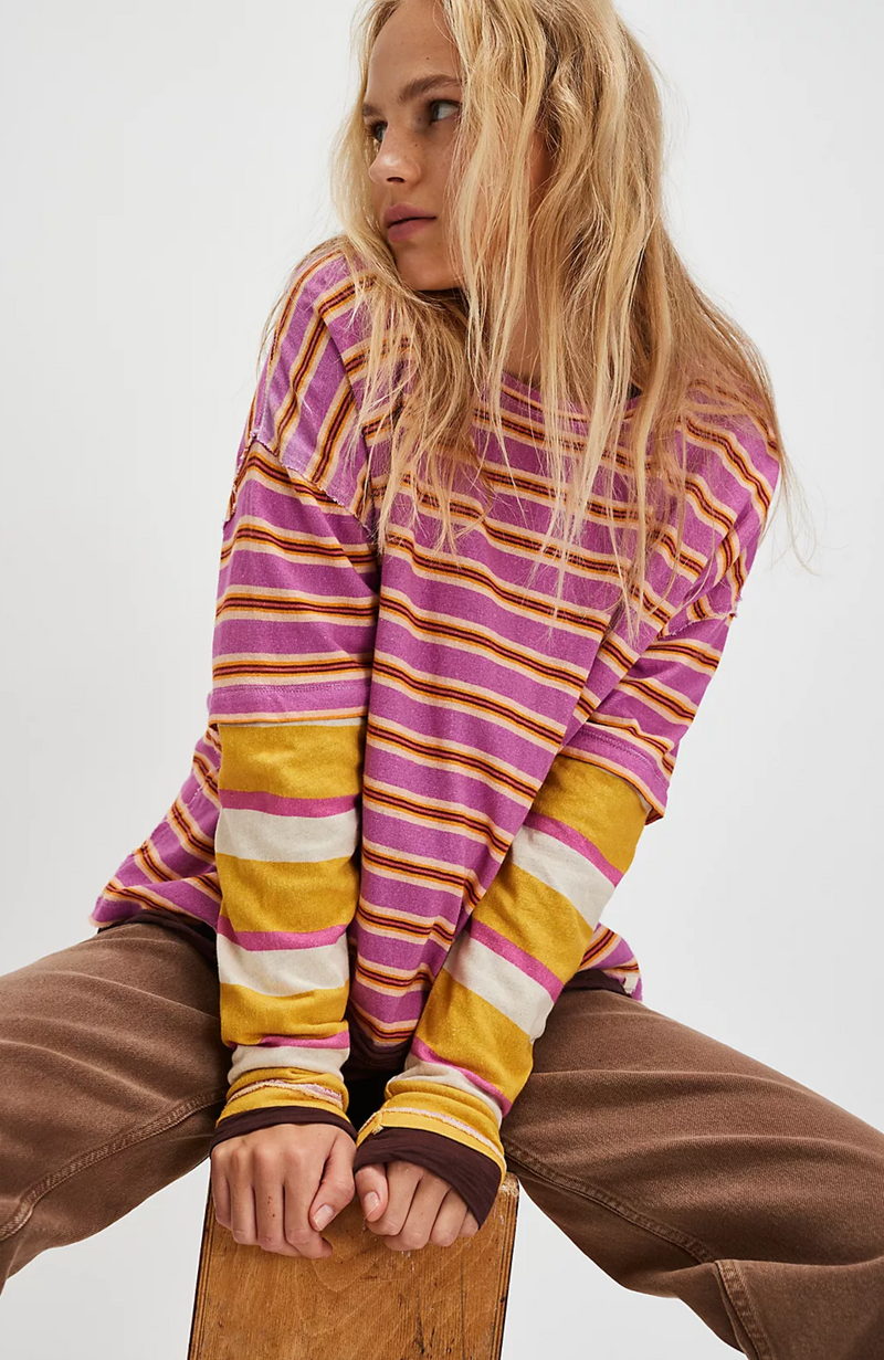 Free People - Nina Stripe Long Sleeve Tee