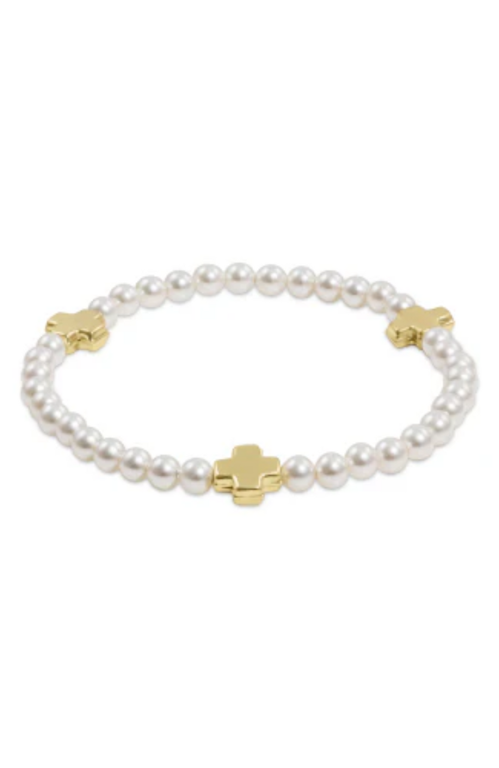 Enewton - Signature Cross Pearl Pattern 4mm Bead Bracelet