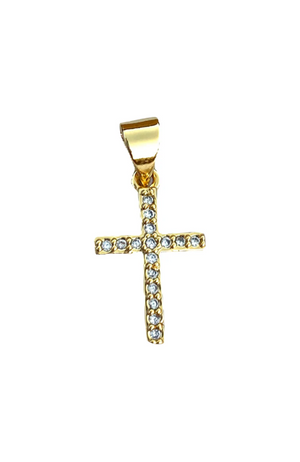 Farrah B. - Clear Pave Cross Charm