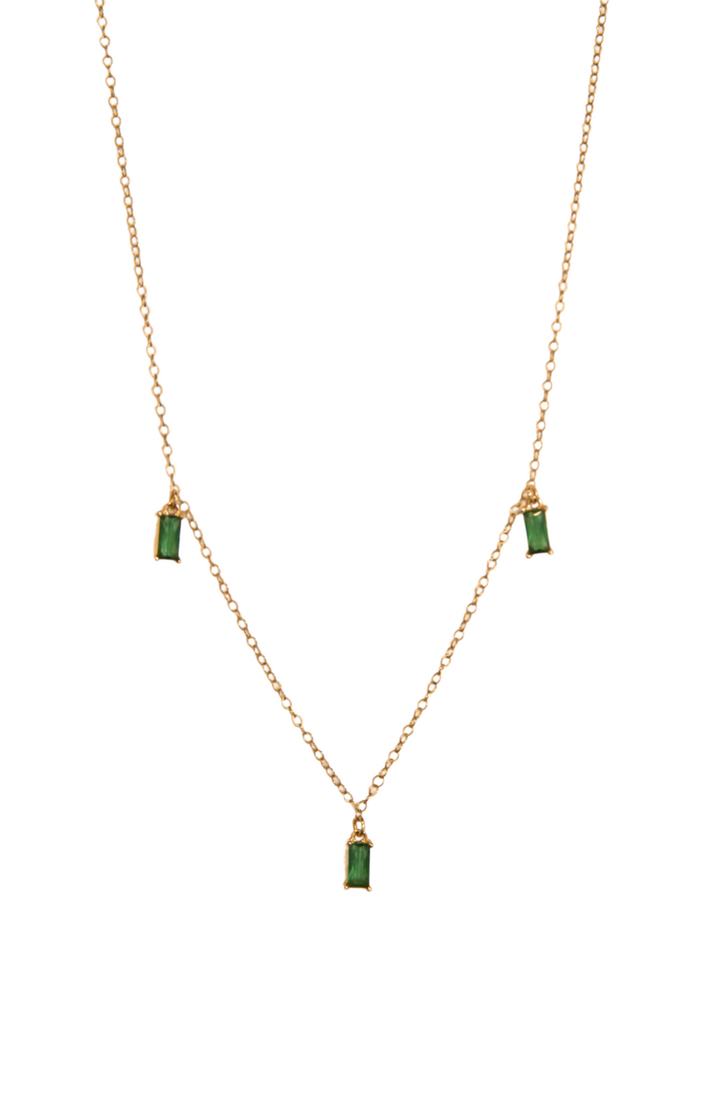 Able - Triple Emerald Drop Necklace