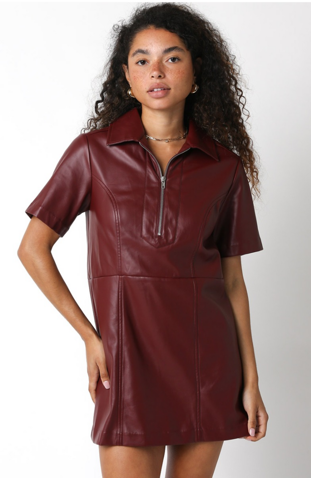 Vegan Leather Mini Dress