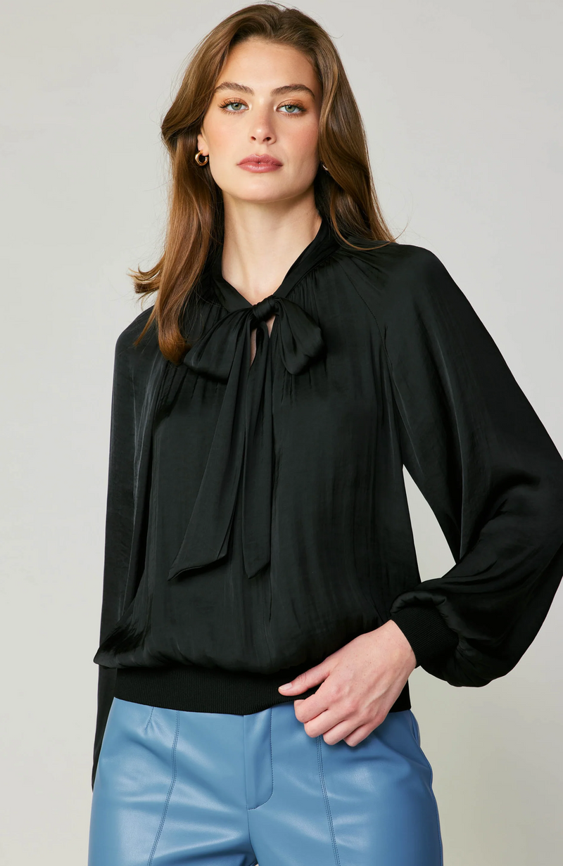 Current Air -  Ribbon Tie Blouse