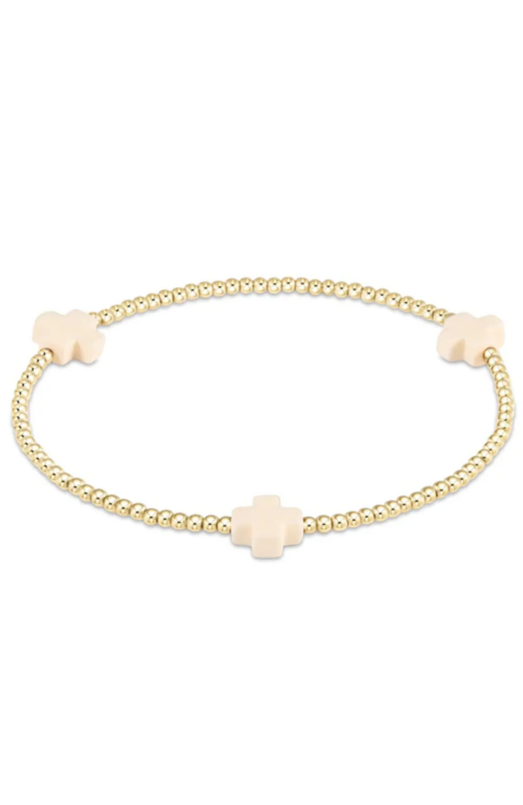 Enewton - Signature Cross Bracelet Small 2mm Off White