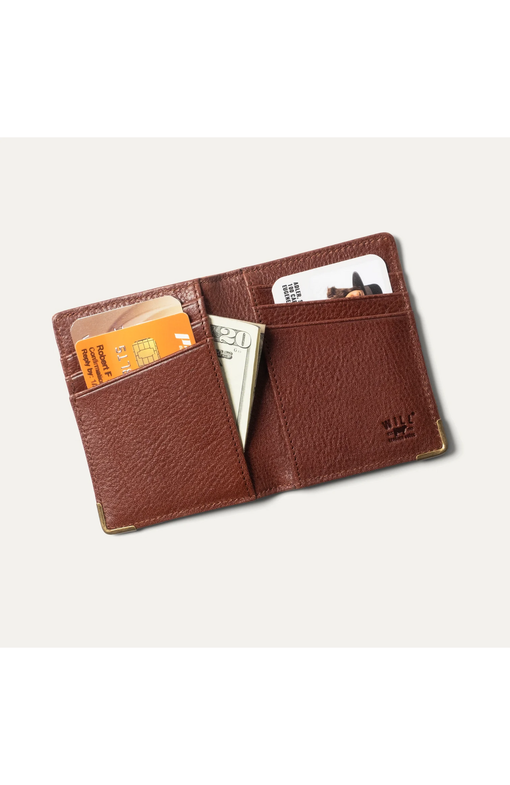 Will Leather Goods -  Italian Teak Leather Front Pocket Wallet